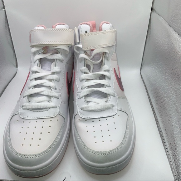 Nike Court Borough Mid 2 WhitePink Glaze CD7783-105 Grade School Size 7 - Picture 1 of 9